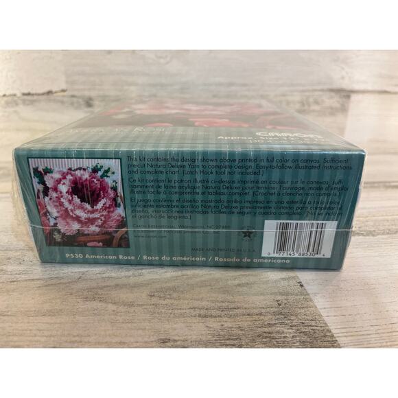 NEW SEALED Caron Natura Latch Hook Kit P530 American Rose 12” x 12” Floral USA - Picture 4 of 4